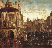 Vittore Carpaccio Cure of a possessed man through the patriarch of Grado oil painting reproduction